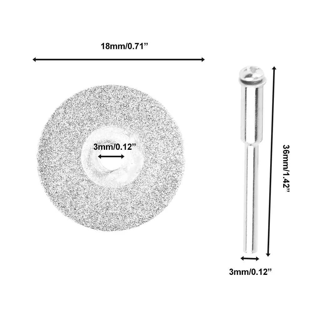 10Pcs 18mm Diamond Cutting Off Disc Rotary Tool W/ 2Pcs Connecting Rod Emery Mini Grinding Wheel Power Tool Accessories
10Pcs 18mm Diamond Cutting Off Disc Rotary Tool W/ 2Pcs Connecting Rod Emery Mini Grinding Wheel Power Tool Accessories