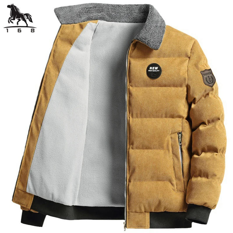 

mens Parka autumn winter New men jacket fleece thickening corduroy Jackets casual coat Men's business coats size M-4XL 5XL 938