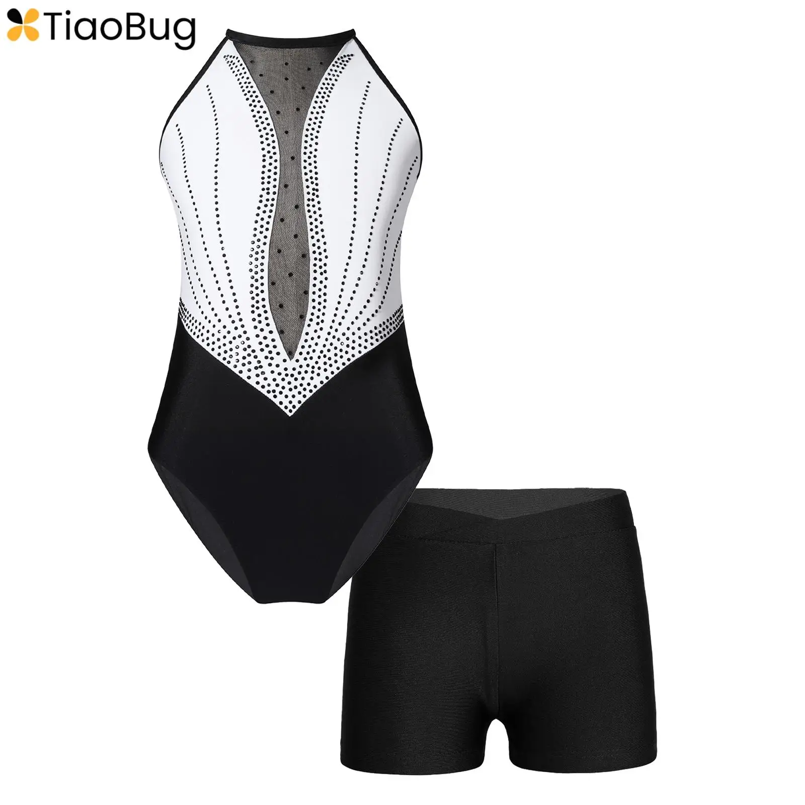 Kids Girls Rhinestone Ballet Dance 2 Piece Outfits Sleeveless Gymnastics Leotards with Athletic Shorts Sets Dancewear Tracksuit 
Kids Girls Rhinestone Ballet Dance 2 Piece Outfits Sleeveless Gymnastics Leotards with Athletic Shorts Sets Dancewear Tracksuit
