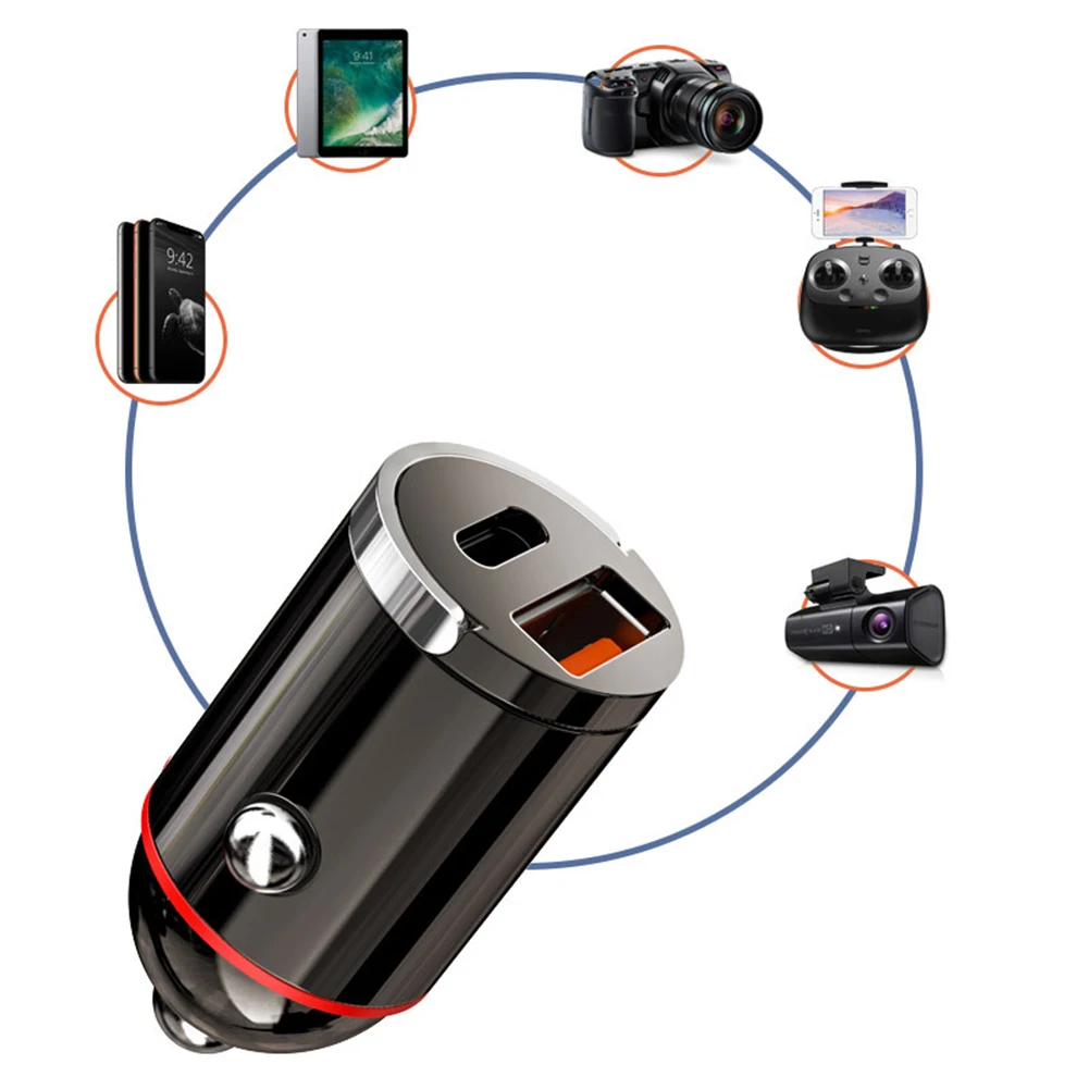 22.5W Mini USB QC3.0 Car Charger Fast Charging Adapter Car Electronics Accessories 12V-24V TYPE-C PD65w
22.5W Mini USB QC3.0 Car Charger Fast Charging Adapter Car Electronics Accessories 12V-24V TYPE-C PD65w
