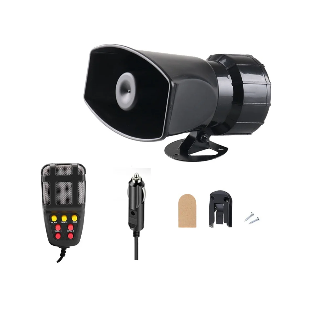 

Mic PA System Emergency Amplifier Hooter 12V Air Horn Megaphone Tone Car Horn Car Warning Alarm Speakers