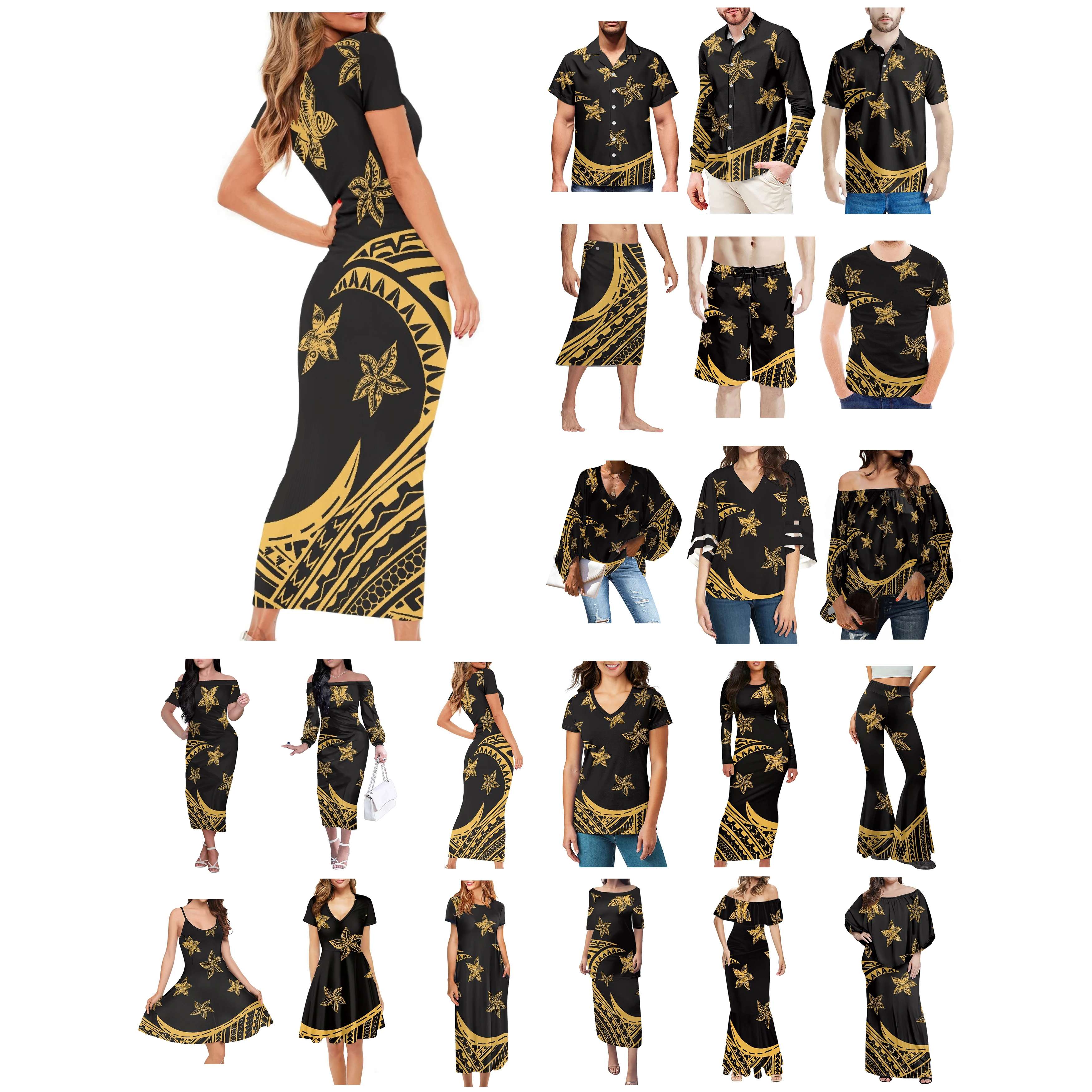 Polynesian Tonga Hawaii Fiji Guam Samoa Pohnpei Tribal Tattoo Prints Clothes Women Dress Matching Men Shirt Black Lovers Clothes
Polynesian Tonga Hawaii Fiji Guam Samoa Pohnpei Tribal Tattoo Prints Clothes Women Dress Matching Men Shirt Black Lovers Clothes