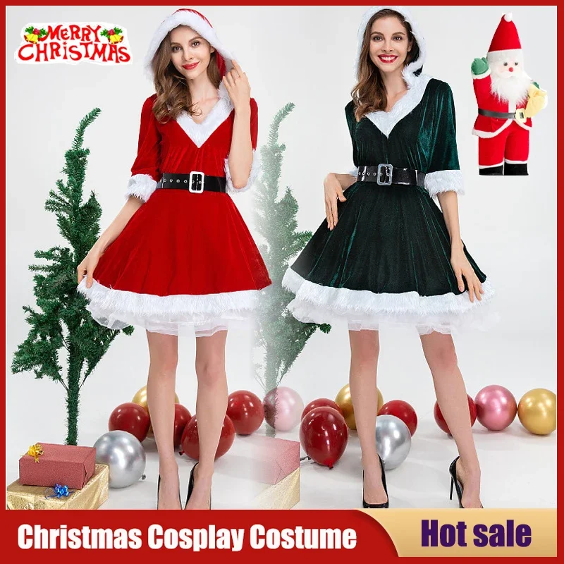 

Santa Claus Cosplay Costumes Fashion Miss Claus Dress Suit Women Christmas clothing Xmas Carnival Party New Year Sexy Outfits