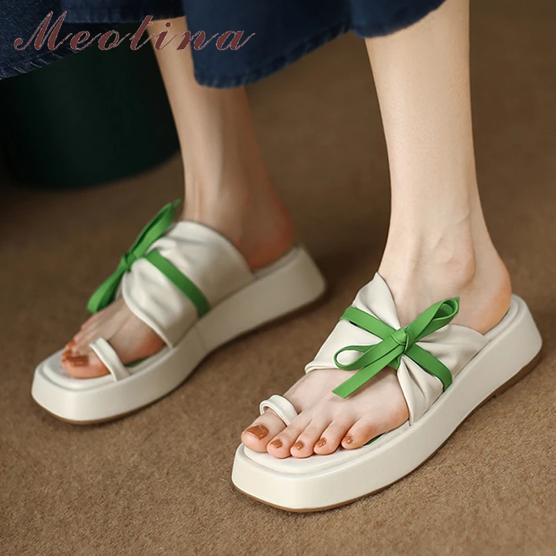 Meotina Women Shoes Flat Platform Slippers Square Toe Bow Slidies Flip Flop Fashion Ladies Footwear 2022 Summer Green Black 39
Meotina Women Shoes Flat Platform Slippers Square Toe Bow Slidies Flip Flop Fashion Ladies Footwear 2022 Summer Green Black 39