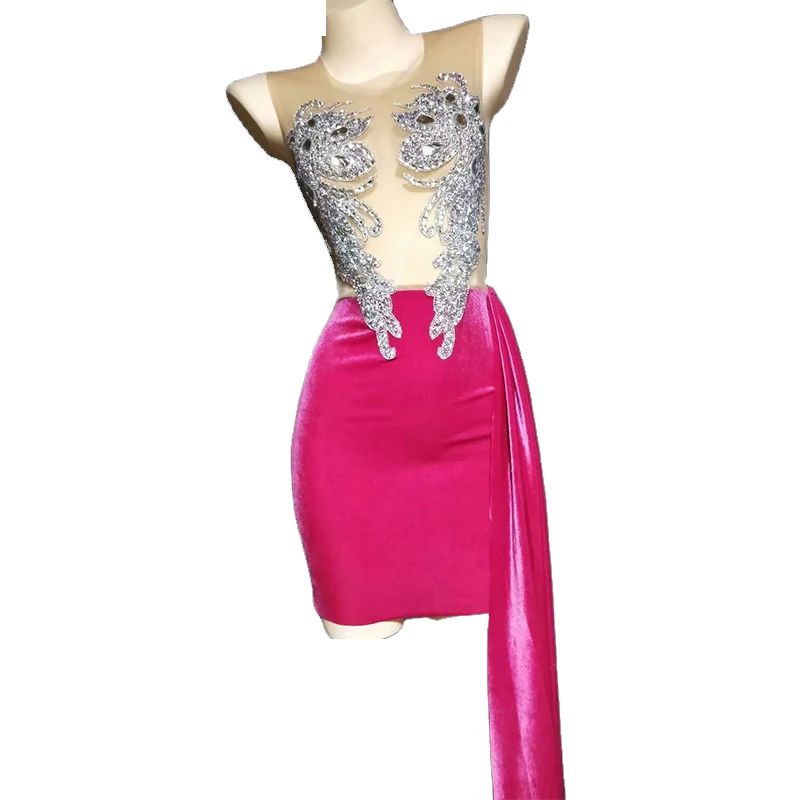 Rhinestone Sparkly Mesh Velve Transparent Wedding Birthday Celebrate Evening Party Dance Dress
Rhinestone Sparkly Mesh Velve Transparent Wedding Birthday Celebrate Evening Party Dance Dress