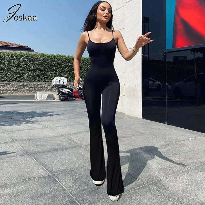 Joskaa Solid Sleeveless Backless Jumpsuit Women Fashion Spaghetti Strap Flare Pants One Piece Rompers Summer 2023 Casual Sporty
Joskaa Solid Sleeveless Backless Jumpsuit Women Fashion Spaghetti Strap Flare Pants One Piece Rompers Summer 2023 Casual Sporty