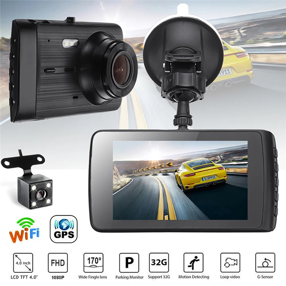 

Car DVR WiFi Full HD 1080P Dash Cam Rear View Camera Drive Video Recorder Black Box Night Vision Auto Dashcam Car Camera GPS