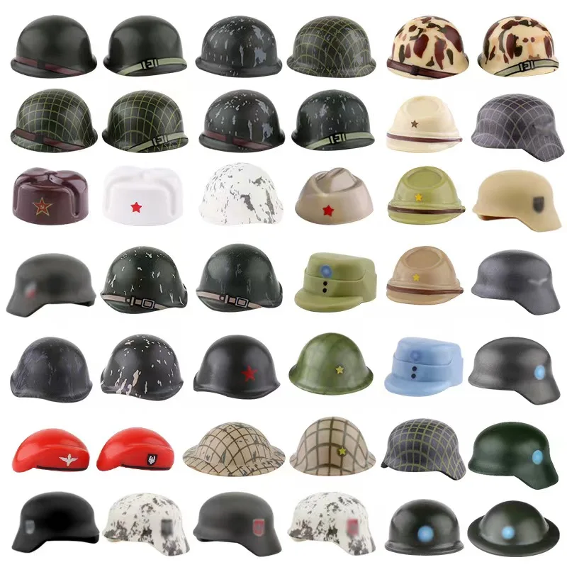 Brick Parts Printed Military Helmet for Germany Soldier Parts US Weapon Hats British Beret Soviet Building Block Figure
Brick Parts Printed Military Helmet for Germany Soldier Parts US Weapon Hats British Beret Soviet Building Block Figure