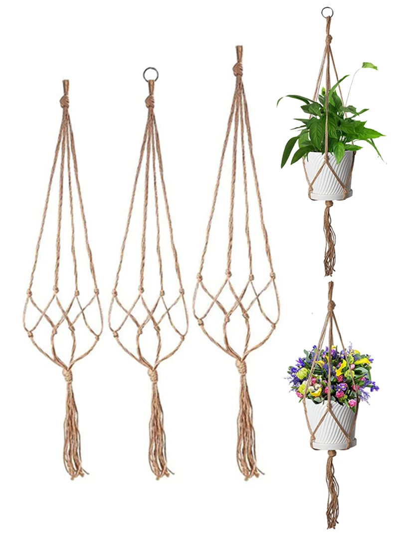 90/105cm Macrame Plant Hanger Indoor Hanging Planter Basket Handmade Woven Cotton Rope Flower Pot Holder Stand Boho Home Decor
90/105cm Macrame Plant Hanger Indoor Hanging Planter Basket Handmade Woven Cotton Rope Flower Pot Holder Stand Boho Home Decor