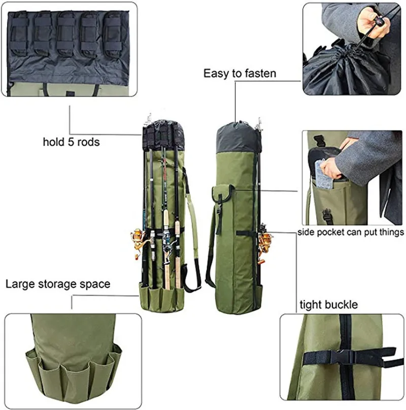 Cylindrical Outdoor Fishing Bag Multifunctional Fishing Rod Bag Sea Pole Fishing Gear Storage Bag Outdoor Kit
Cylindrical Outdoor Fishing Bag Multifunctional Fishing Rod Bag Sea Pole Fishing Gear Storage Bag Outdoor Kit