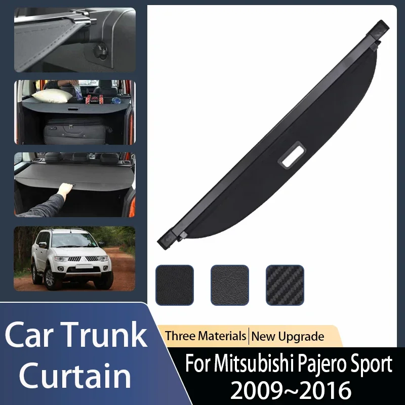 

For Mitsubishi Pajero Sport Montero Shogun Nativa Dakar 2009~2016 Car Trunk Cargo Cover Security Shield Curtain Auto Accessories