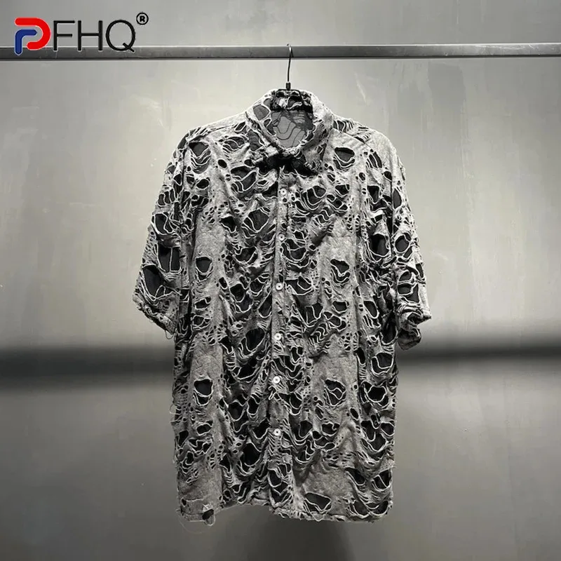 PFHQ Design Worn Out Broken Hole Short Sleeve Shirts Knit Undercoat Loose High Quality Trendy Tops Summer Free Shipping 21F1514
PFHQ Design Worn Out Broken Hole Short Sleeve Shirts Knit Undercoat Loose High Quality Trendy Tops Summer Free Shipping 21F1514