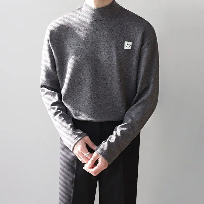New Half High Collar Fleece T-shirt Men Slim Fit Warm Solid Color Bottoming Shirt for Men Harajuku Casual Long Sleeve T-shirt
New Half High Collar Fleece T-shirt Men Slim Fit Warm Solid Color Bottoming Shirt for Men Harajuku Casual Long Sleeve T-shirt