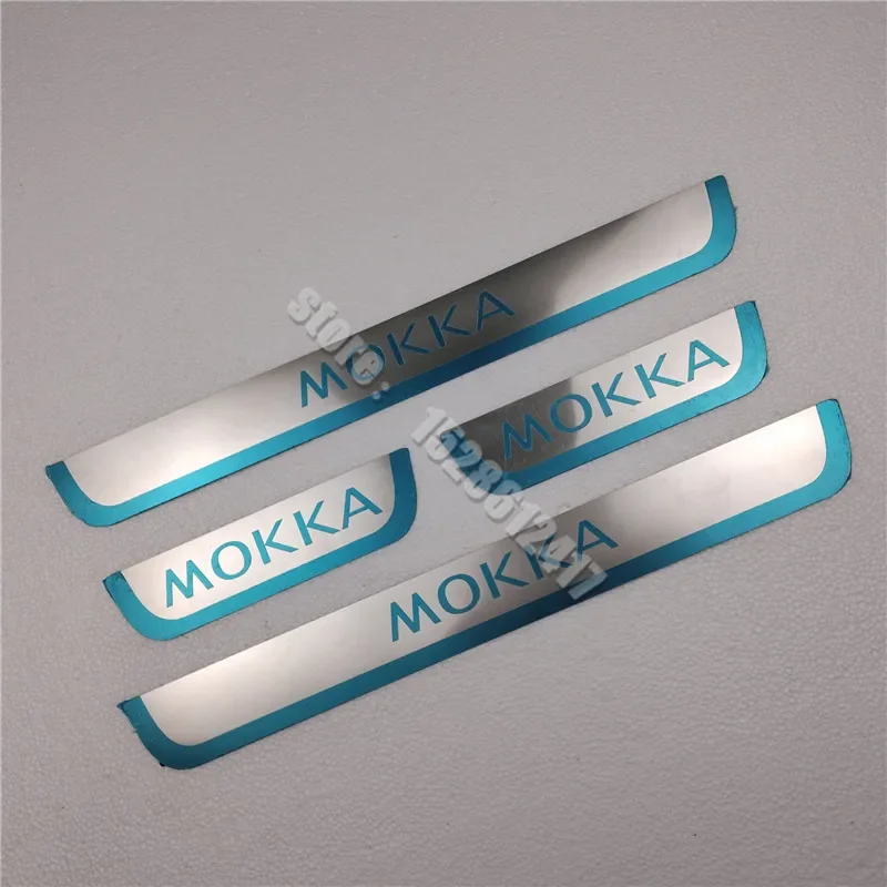 

For Opel Mokka Vauxhall Mokka X 2012-2020 Door Sill Scuff Plate Guard Stainless Steel Kick Pedal Sticker Car Styling Accessories