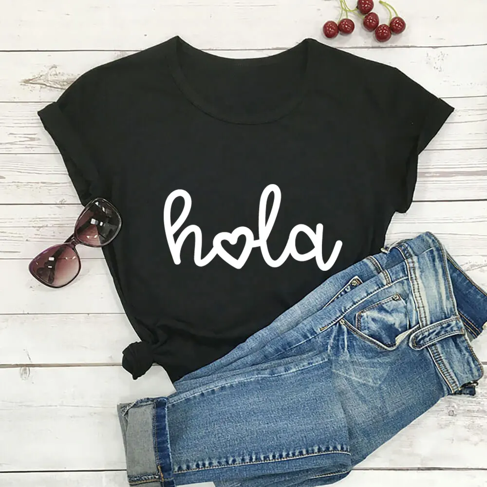 Hello in Spanish Shirt New Arrival 100%Cotton Women Tshirt Unisex Funny Summer Casual Short Sleeve Top Latina Tee Vacation Tee
Hello in Spanish Shirt New Arrival 100%Cotton Women Tshirt Unisex Funny Summer Casual Short Sleeve Top Latina Tee Vacation Tee