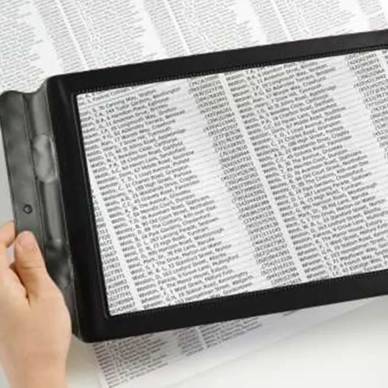 Lentille A4 loupe à grande feuille, loupe de livre, lentille de lecture Page verre lentille aide au grossissement Fresnel Lentes loupe 3