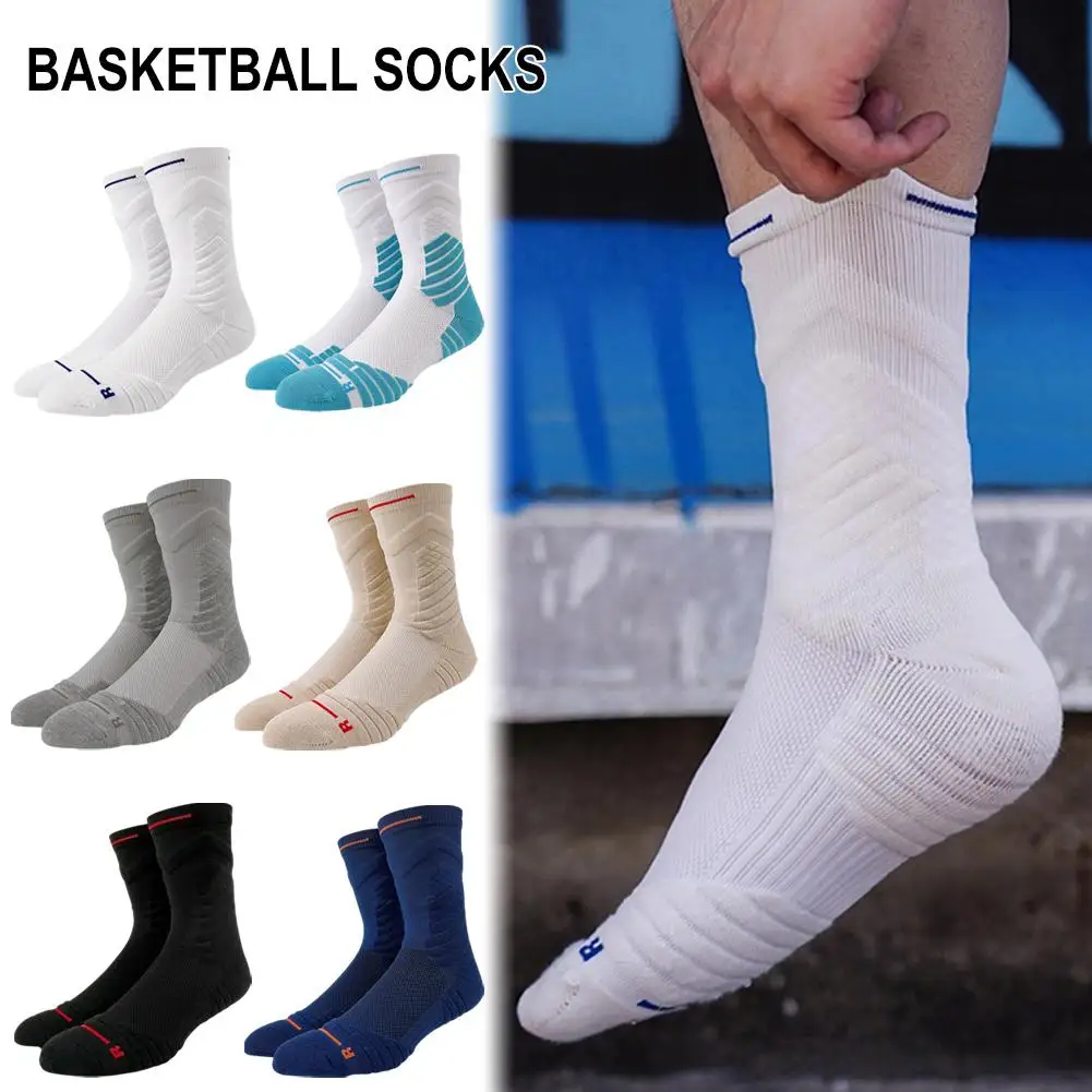 

Men's Socks Compression Stockings Breathable Basketball Elastic Wicking Socks High Sports Moisture Socks Tube Cycling J4M5