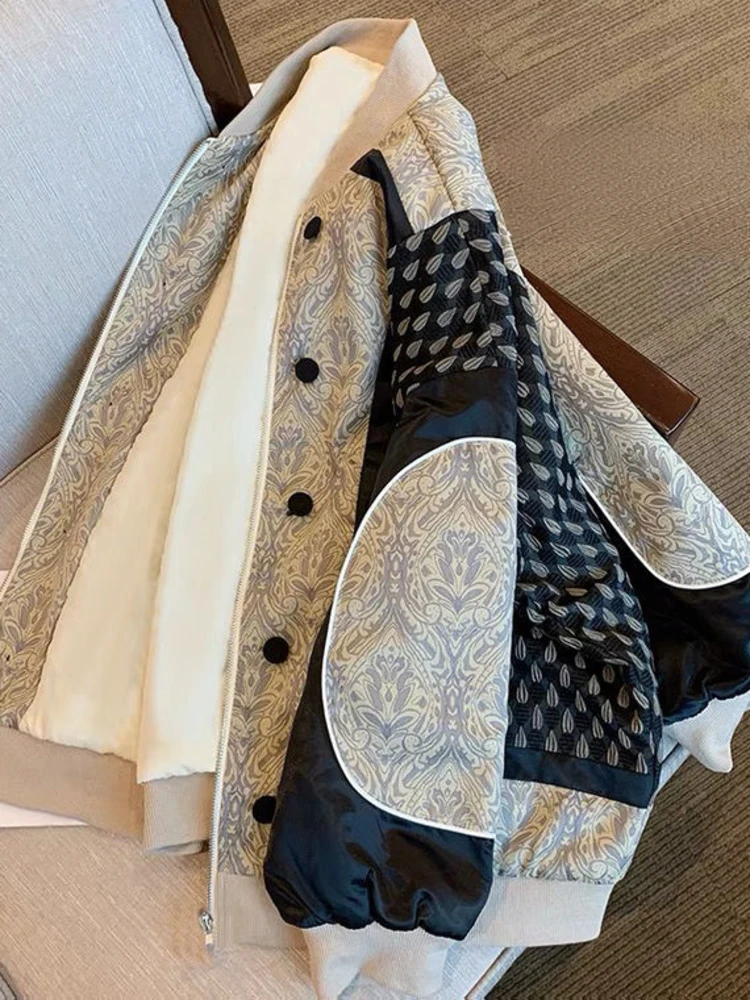 Print Women Patchwork Street Hip-hop All-match Baseball Uniform Jacket Casual Loose Trend Top Jackets 2023 Spring M269
Print Women Patchwork Street Hip-hop All-match Baseball Uniform Jacket Casual Loose Trend Top Jackets 2023 Spring M269