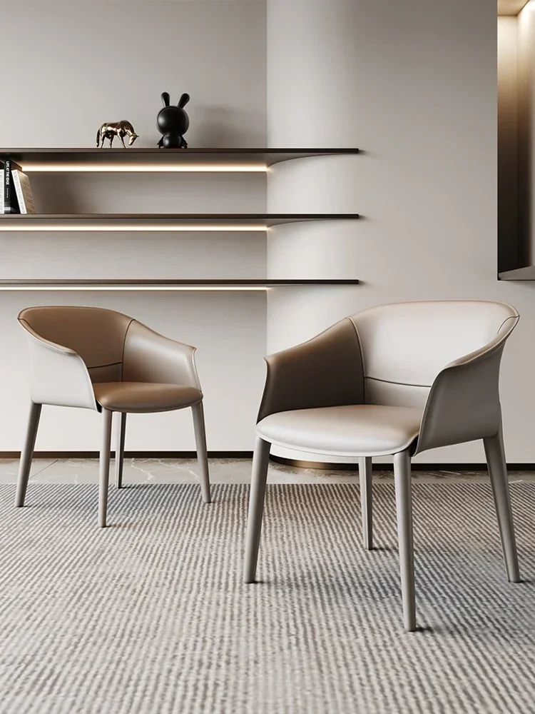 Saddle leather dining chairs, modern and minimalist tea chairs, light luxury armrests, dining chairs, Italian minimalist designe
Saddle leather dining chairs, modern and minimalist tea chairs, light luxury armrests, dining chairs, Italian minimalist designe