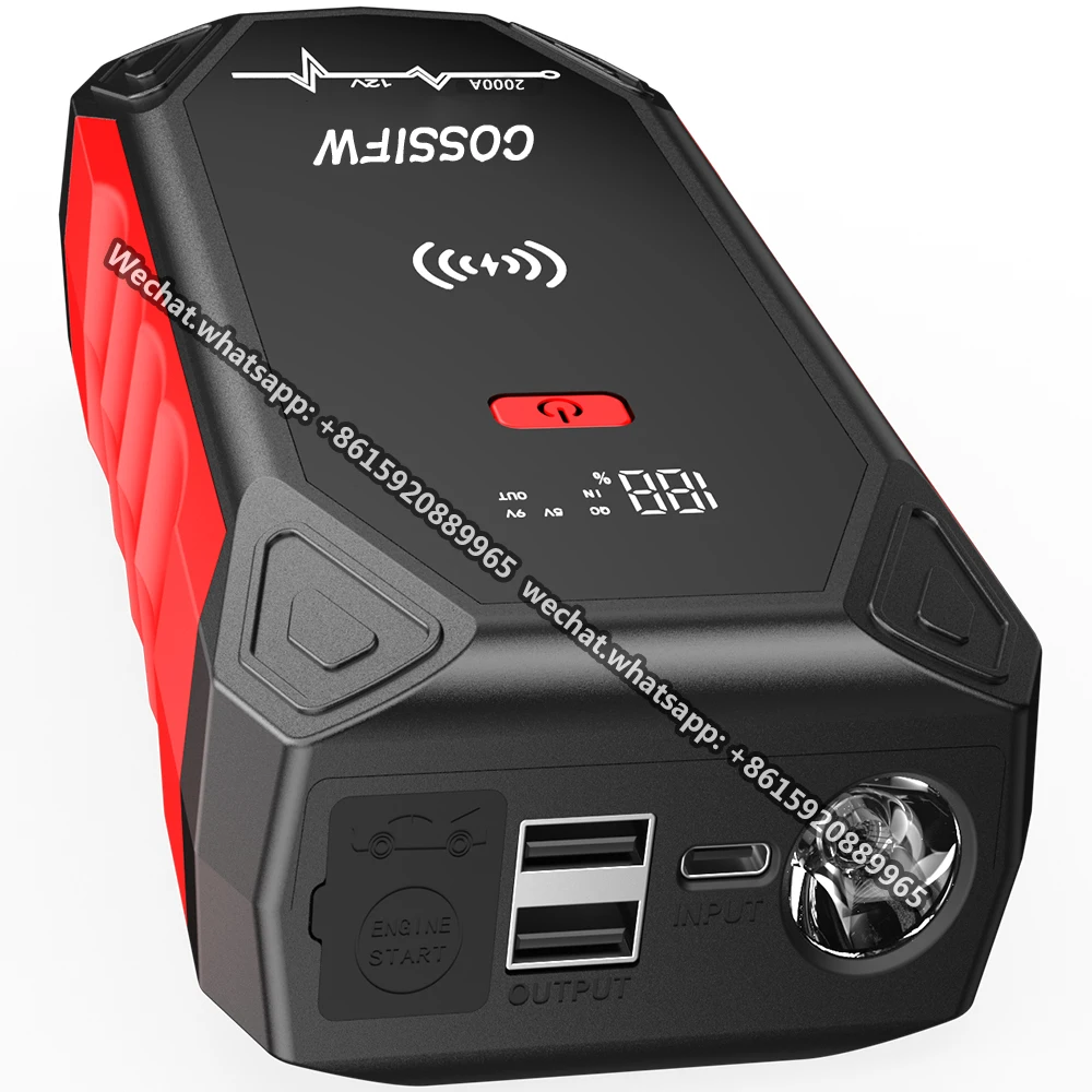 COSSFITW 2000A Peak 12V 16800mAH Multi-function Battery Handheld 12v Car Jump Starter
COSSFITW 2000A Peak 12V 16800mAH Multi-function Battery Handheld 12v Car Jump Starter