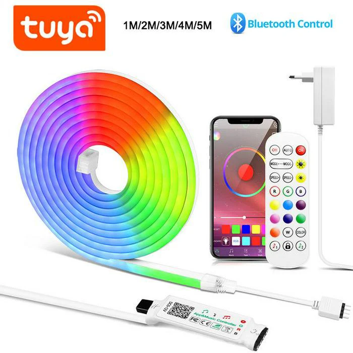 Tuya Smart LED Lights RGB,Smart Home WiFi Neon Strip DIY Dimmable Remote Timer Control Smart Life Golden Automation Modules 
Tuya Smart LED Lights RGB,Smart Home WiFi Neon Strip DIY Dimmable Remote Timer Control Smart Life Golden Automation Modules