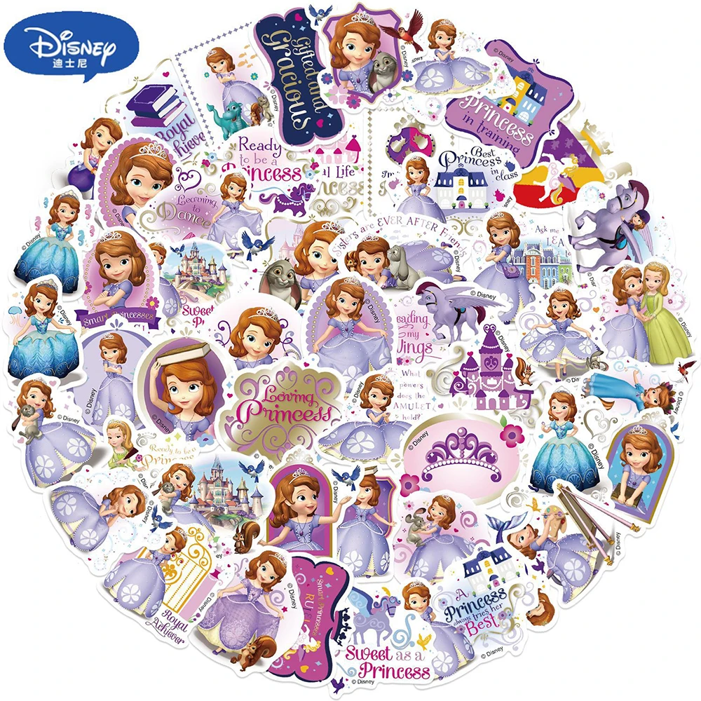 

10/30/50pcs Cartoon Disney Anime Sofia Stickers Cute Princess Graffiti Kids Sticker Decal for Girls Toy Phone Notebook Suitcase