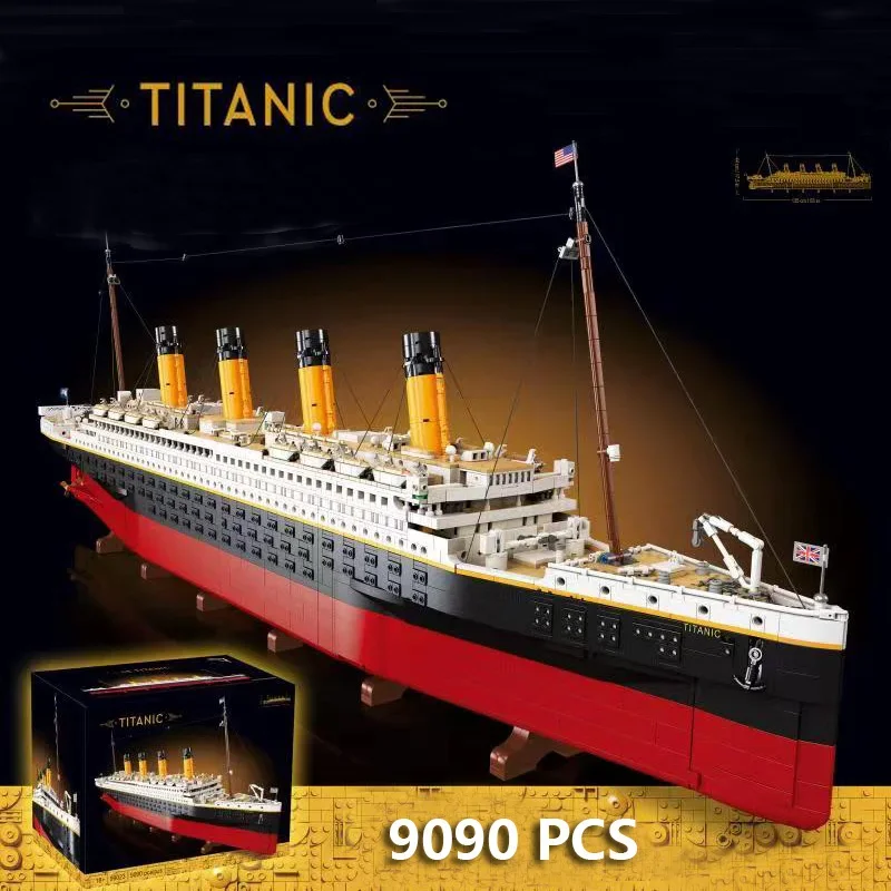 

Светодиодные огни совместимый с MOC дисплей 10294 Титаник 9090 шт. большая Круизная лодка корабль строительные блоки кирпичи детские игрушки подарки