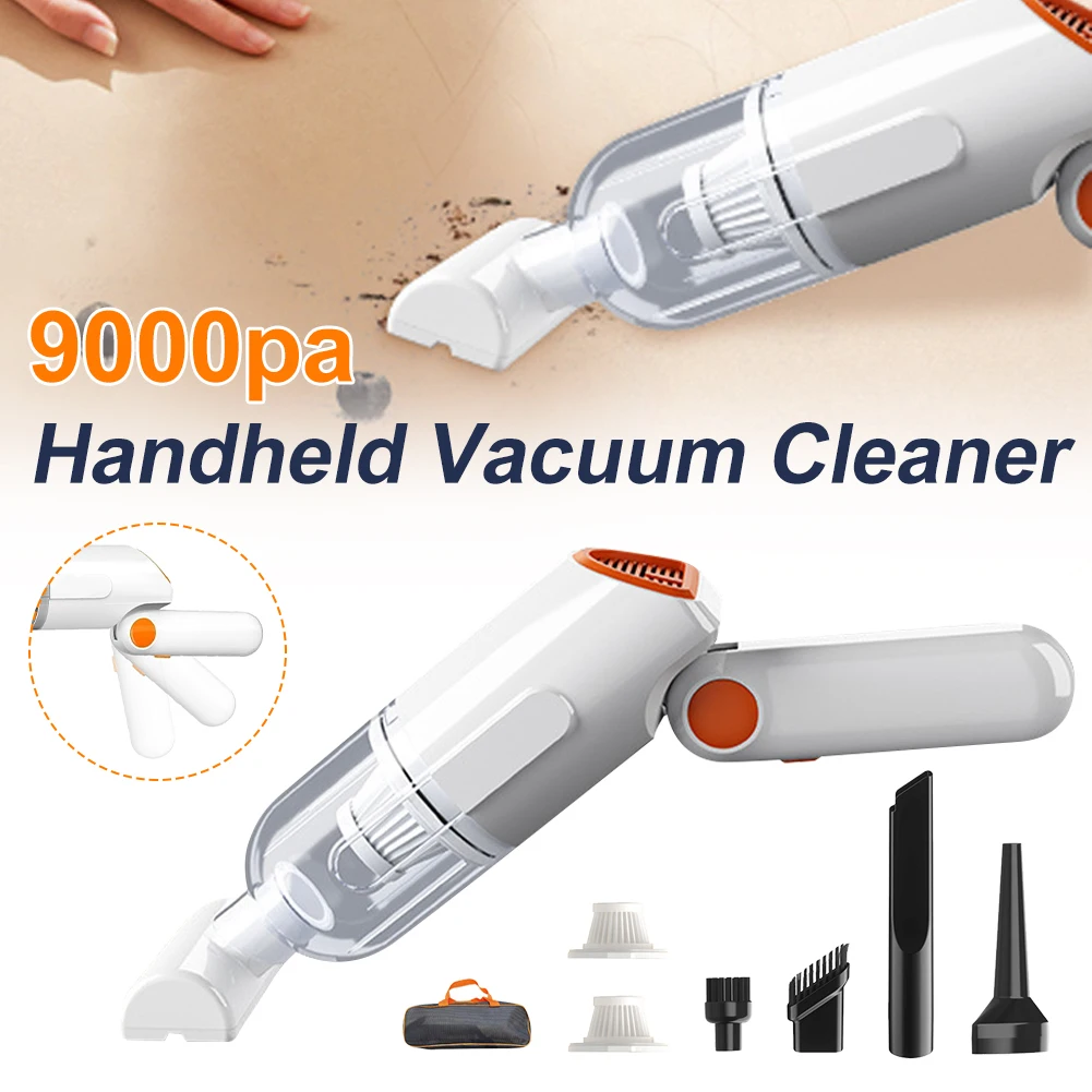 Handheld Vacuum Cleaner 120W Cordless Vacuum USB Rechargeable 9000PA High Powered With Filter & 3 Nozzles For Car Home Offce
Handheld Vacuum Cleaner 120W Cordless Vacuum USB Rechargeable 9000PA High Powered With Filter & 3 Nozzles For Car Home Offce