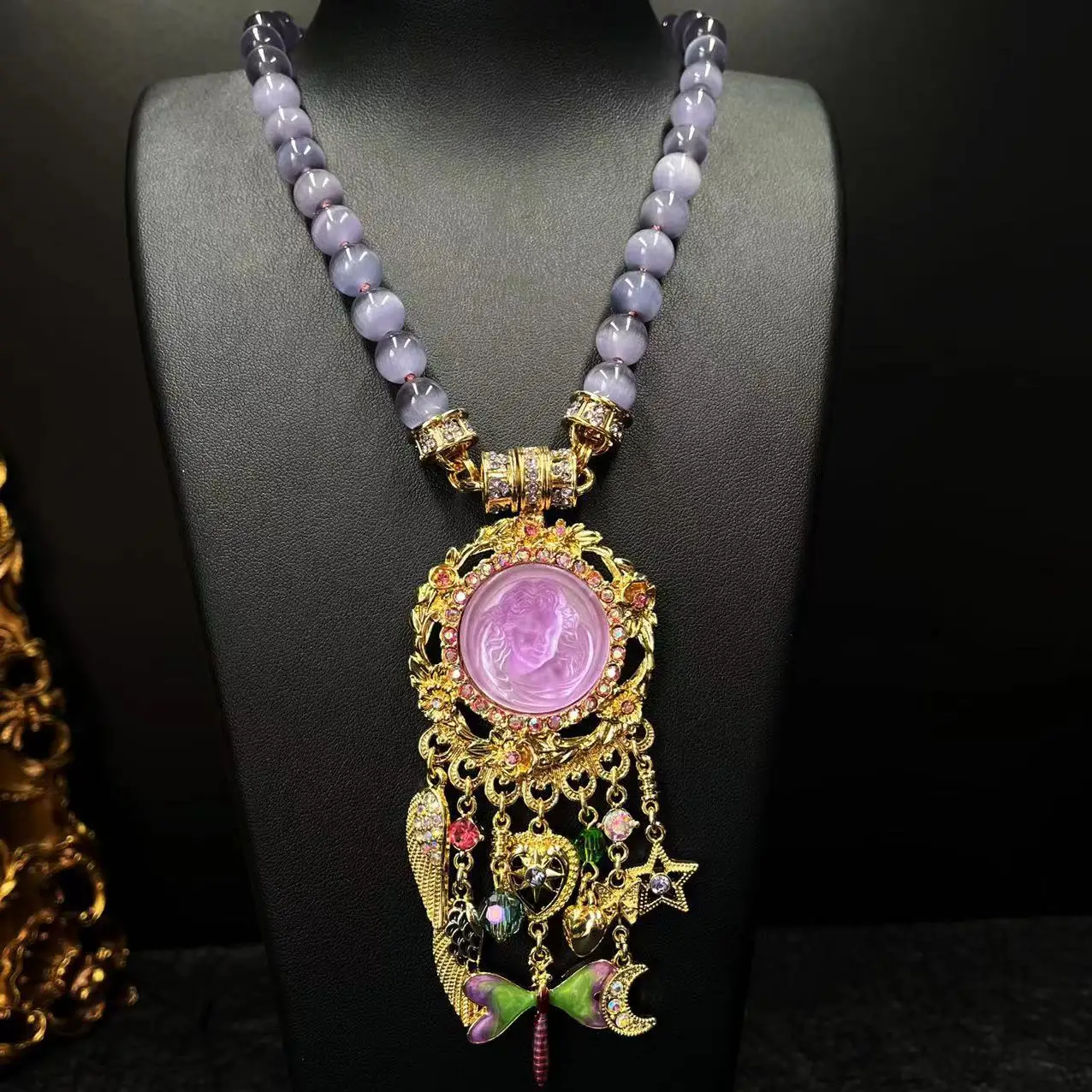 Moonlight Dream Angel Face Necklace KF Retro Wing Heart Star Moon Tassel Necklace 1 Mallzona S248b28329fd9478caa6bf920f8311019f Moonlight Dream Angel Face Necklace KF Retro Wing Heart Star Moon Tassel Necklace Mallzona