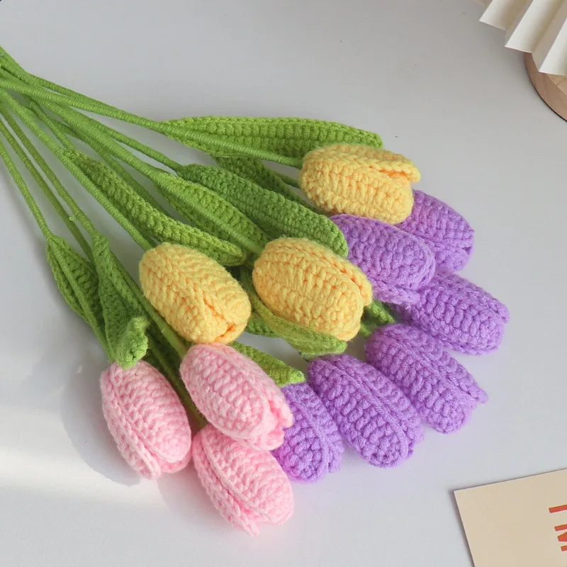 10pcs finished Knitted Artificial tulip Handmade Flower Bouquets Home Decora Valentine Mothers' Day Birthday Gifts
10pcs finished Knitted Artificial tulip Handmade Flower Bouquets Home Decora Valentine Mothers' Day Birthday Gifts