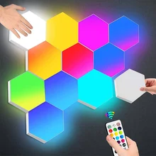 RGB LED Hexagonal Light Smart Remote Control USB Quantum Lamp Nagnetic Creative Wall Night Lights for Bedroom Room KTV Bar Decor
RGB LED Hexagonal Light Smart Remote Control USB Quantum Lamp Nagnetic Creative Wall Night Lights for Bedroom Room KTV Bar Decor