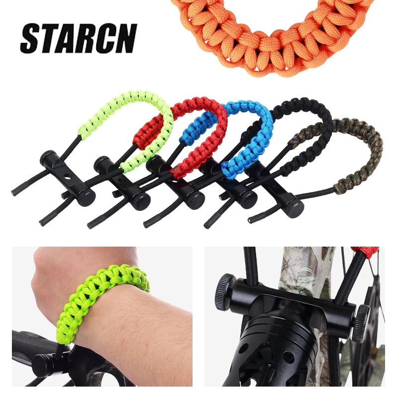 

Archery Bow Wrist Sling Compound Bow 6Colors Adjustable Multifunction Braided Parachute Cord Hunting Handle Sling Accessories