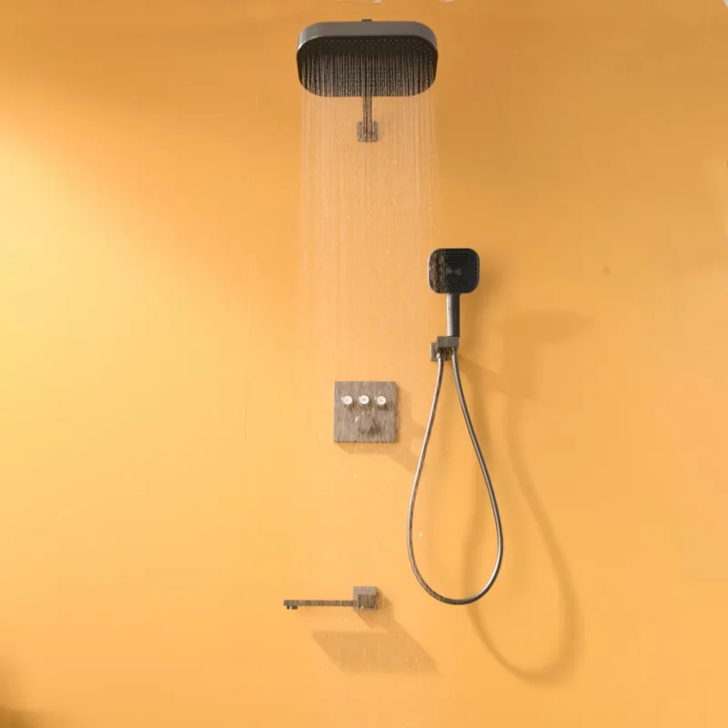 

Gunmetal thermostatic Shower set shower bathroom shower system Rainfall shower furniture set shower mixer 10inch shower head
