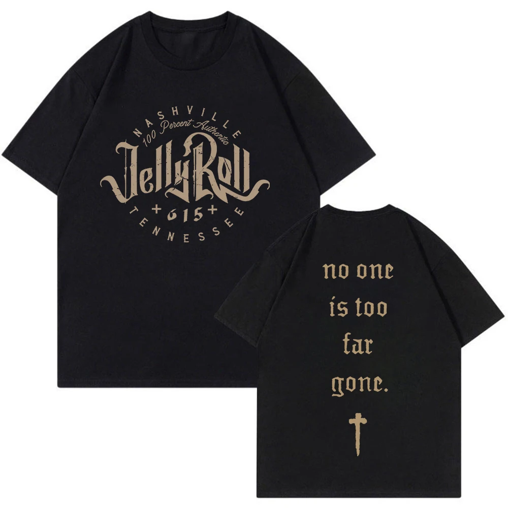 

Jelly Roll Logo T-shirt Merch Fashion Crewneck Short Sleeve Tee Women Men's Tshirt 2023 Backroad Baptism Tour Clothes