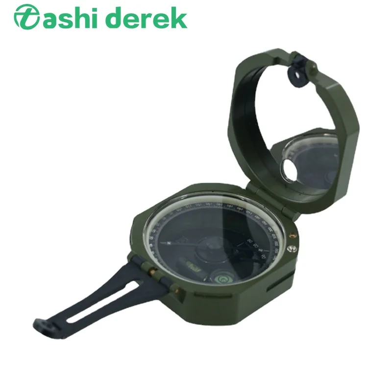 

Portable Compass Military Outdoor Camping Folding Len Compass Army Green Hiking Survival Trip Precise Navigation ExpeditionTool