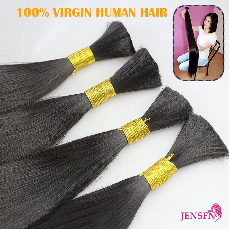 

Virgin Hair High Quality Bulk Hair Extensions Human Hair Straight real Natural Hair 50g/Strand #613 60 Brown Blonde thicken