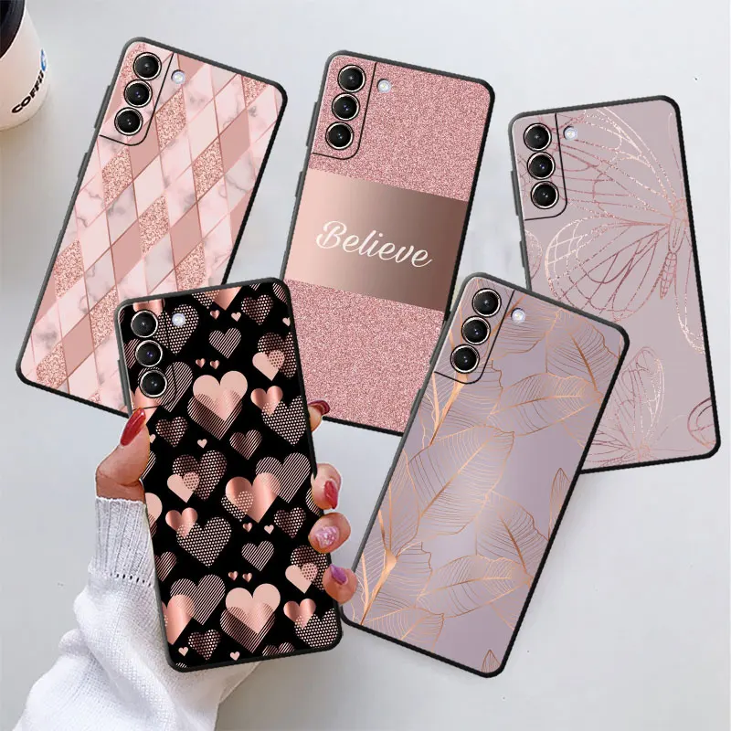 

Gold Rose Love Heart phone Case for Huawei P Smart Z P30 Lite P40 Lite E P30 Pro P20 Lite P10 P50 Pro P10 Lite Silicone cover