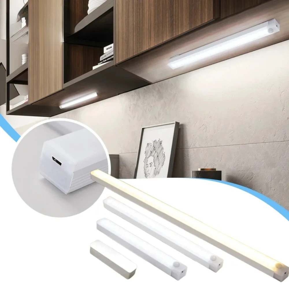 

LED Night Light Motion Sensor Light Wireless USB Rechargeable Night Lamp For Kitchen Cabinet Wardrobe Lamp Staircase Backlight
