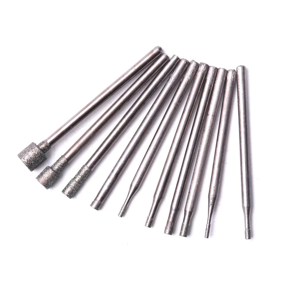 10Pcs Set 0.8-5mm 2.35mm Shank Diamond Burr Core Bits Grinding Head Rotary Tool Accessories Lixadeira Wood Carving Tools Metal
10Pcs Set 0.8-5mm 2.35mm Shank Diamond Burr Core Bits Grinding Head Rotary Tool Accessories Lixadeira Wood Carving Tools Metal