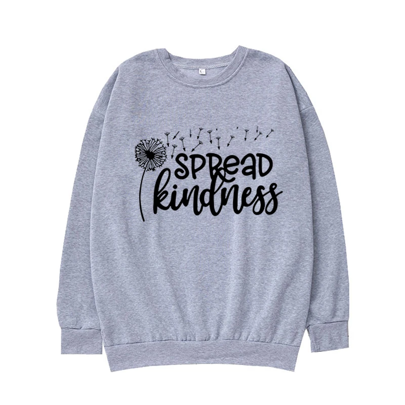 

Spread Kindness Crew Neck Sweatshirt, Be Kind Inspired Clothing, Heart Dandelion, Women's Print,Kindness Quotes,Softstyle Unisex