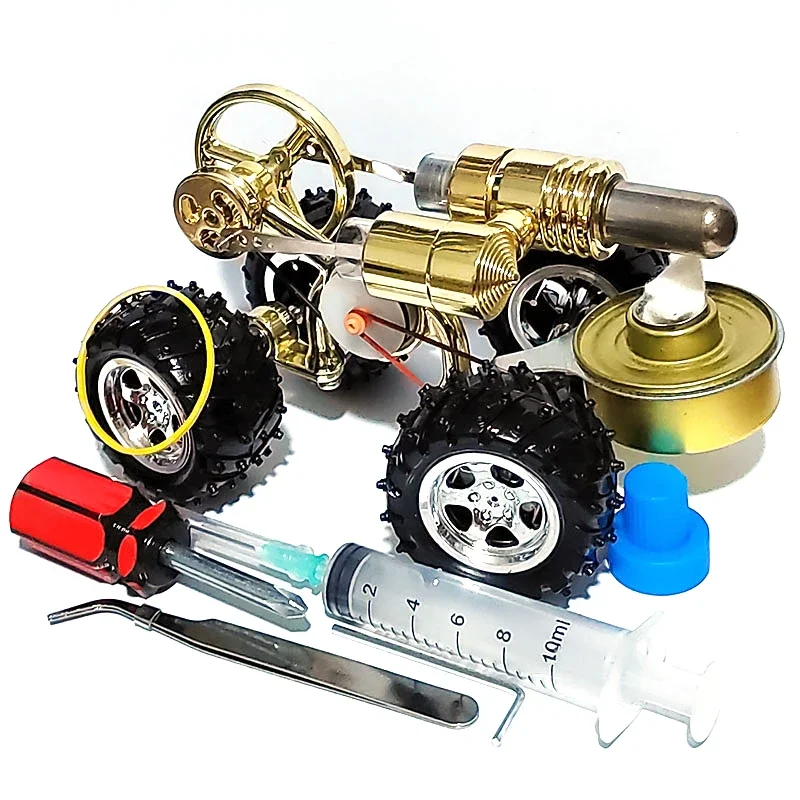 

Hot Air Stirling Engine Miniature Model External Combustion Power Car Scientific Small Production Experimental Toy Gift