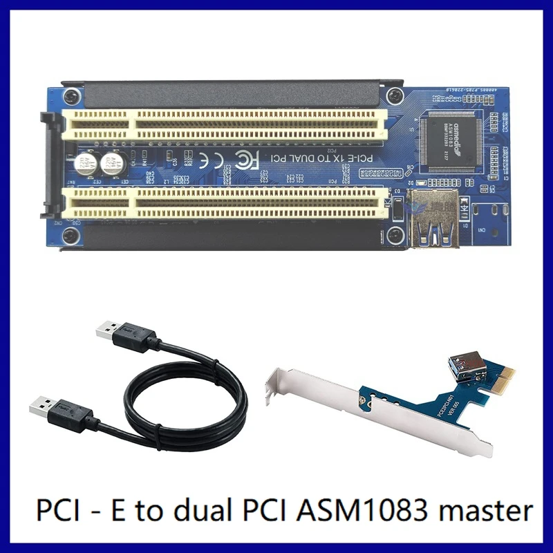 

1 Set PCI-E To Dual PCI Expansion Card Adapter ASM1083 Support Capture Card Golden Tax Card Sound Card Parallel Card