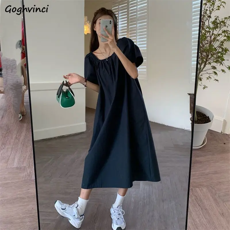 Loose Dresses Women Minimalist Pure Design Folds Summer Midi Basic Korean Style Classic Leisure Popular Vestidos Students Retro
Loose Dresses Women Minimalist Pure Design Folds Summer Midi Basic Korean Style Classic Leisure Popular Vestidos Students Retro