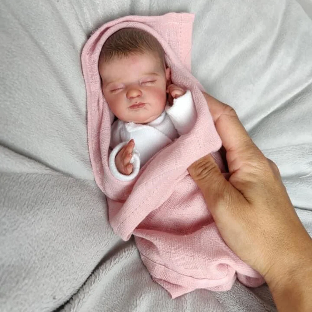 

10inch Miniature Preemie Baby Doll Soft Cloth Body Real Touch 3D Skin Lifelike Baby Collectible Art Doll Bebe Reborn Dolls Toys