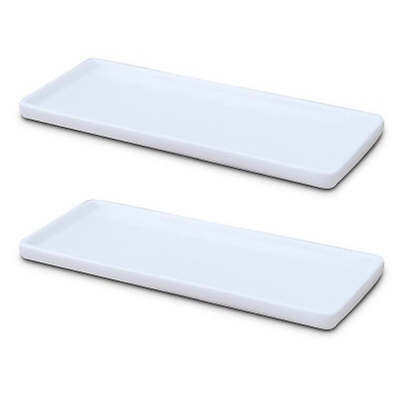 

2X прямоугольная керамическая тарелка, белая фарфоровая прямоугольная тарелка, поднос для полоскания рта, лоток для хранения в ванной и гостиной
