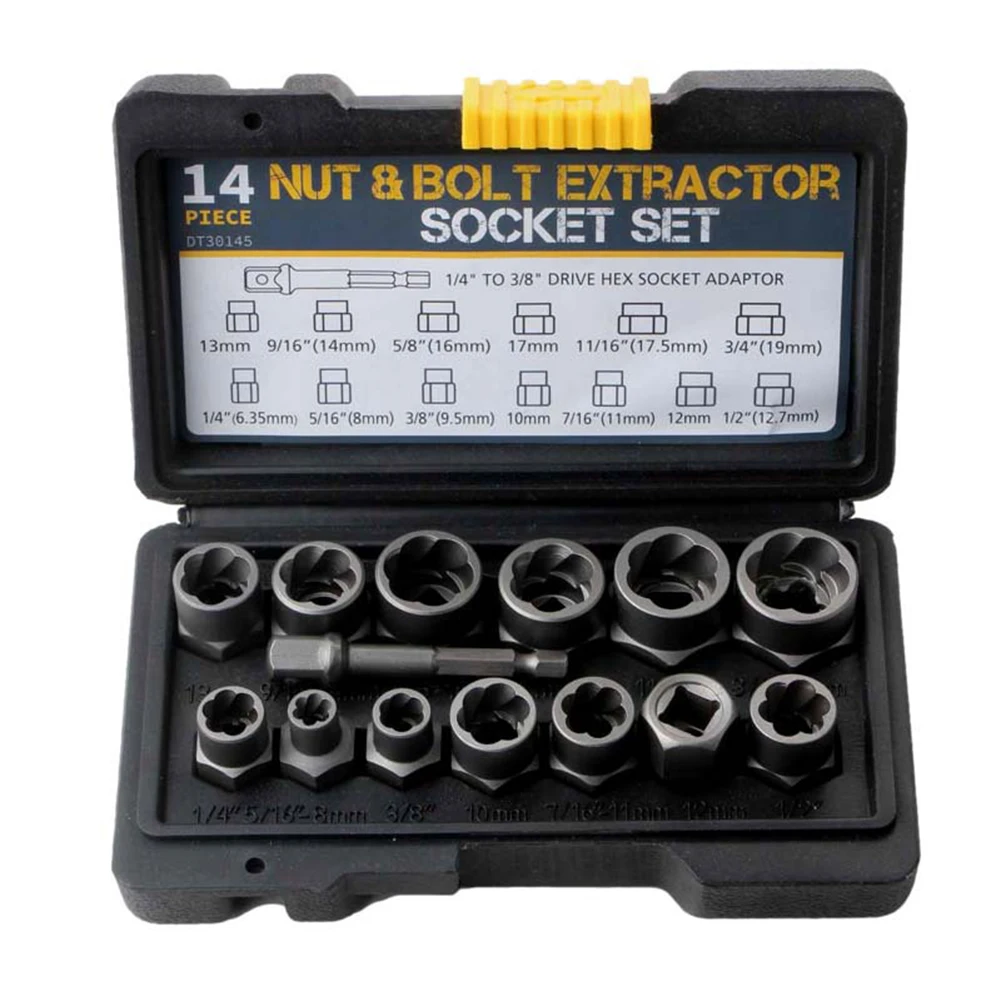Faultless 14Pcs Bolt Nut Extractor Makes Home & Auto Repairs Effortless Perfect Tool for Removing Damaged Bolts and Nuts
Faultless 14Pcs Bolt Nut Extractor Makes Home & Auto Repairs Effortless Perfect Tool for Removing Damaged Bolts and Nuts
