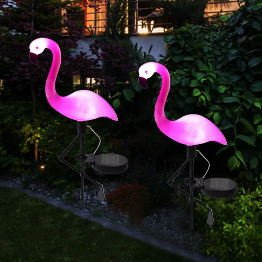 

Waterproof LED Solar Flamingo Stake Lamp Outdoor Solar Powered Landscape Lawn Pathway Lights For Yard Patio Garden Decoration