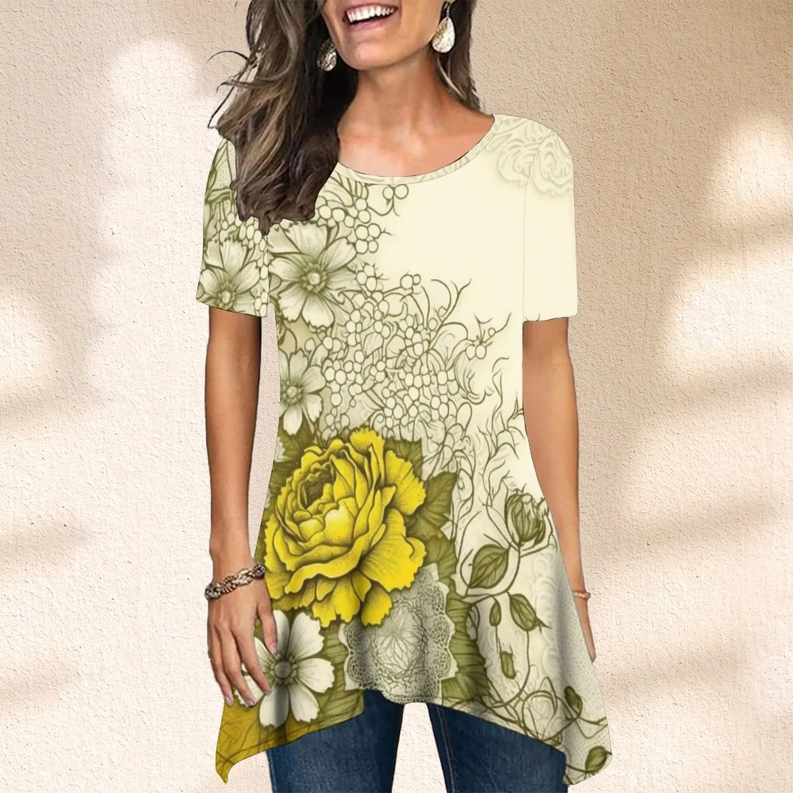 T Shirt New Design Printing Casual Basic Ladies Vintage Rose Lace Printing Tops Summer Short Sleeve Women's Fashion Tee Shirt
T Shirt New Design Printing Casual Basic Ladies Vintage Rose Lace Printing Tops Summer Short Sleeve Women's Fashion Tee Shirt