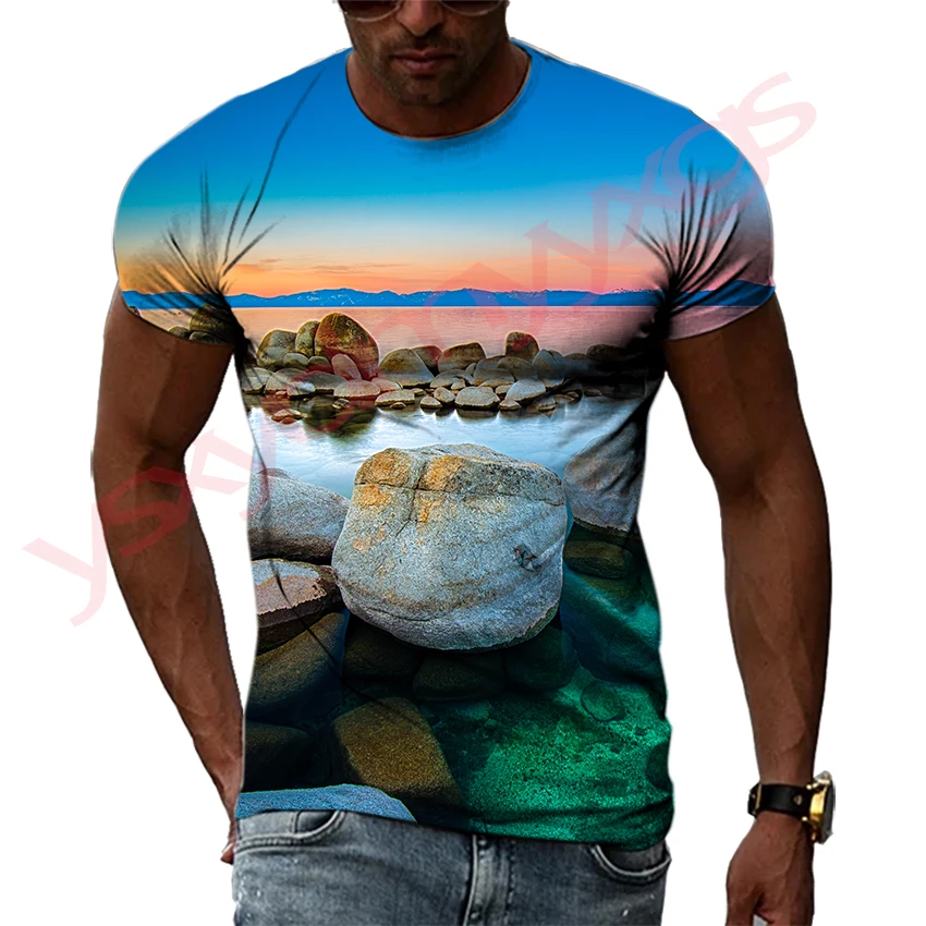 Summer Mountain And Stone Pattern Quick-Dry Men's T-shirt Hip Hop 3D Print Personality Neck Short Sleeve Fashion Clothes
Summer Mountain And Stone Pattern Quick-Dry Men's T-shirt Hip Hop 3D Print Personality Neck Short Sleeve Fashion Clothes