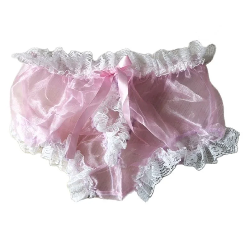 French Sexy Adult Customized Fetishist Crossdressing Sissy Pink Organza Perspective White Lace Lace Panel Sports Shorts
French Sexy Adult Customized Fetishist Crossdressing Sissy Pink Organza Perspective White Lace Lace Panel Sports Shorts